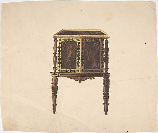 Design for a Small Cabinet with Elaborately Carved Legs