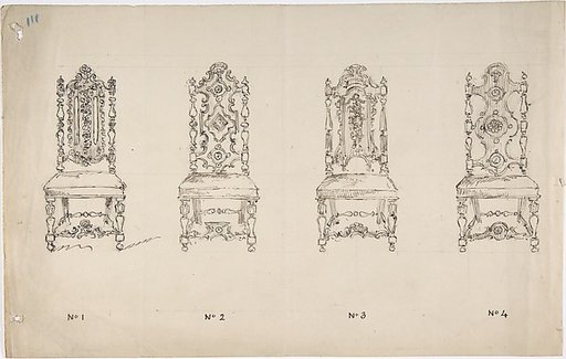 Design for Four Seventeenth Century Style Chairs