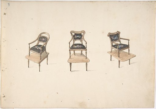 Design for Three Small Elevated Armchairs