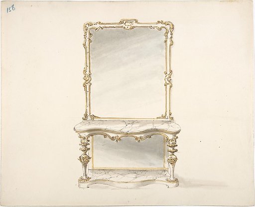 Design for a Mirrored Marble Table Ornamented with Gold