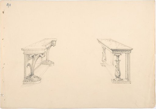 Design for Two Marble-topped Pier Tables