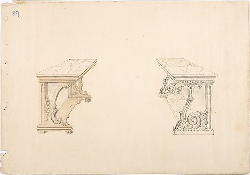 Design for Two Marble-topped Pier Tables