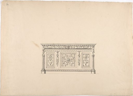 Design for a Renaissance Style Carved Cabinet