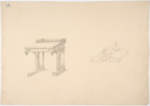 Design for a Gothic Desk and Tray