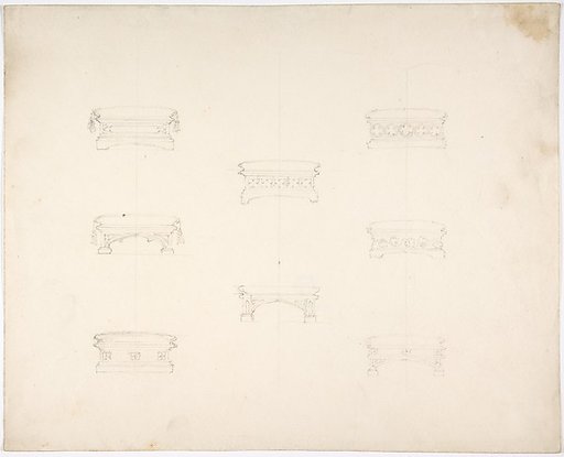 Design for Eight Gothic Footstools