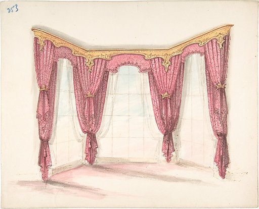 Design for Red Curtains with a Gold Pelmet