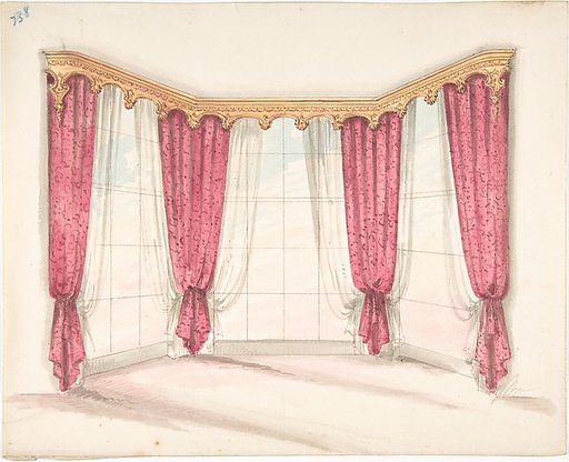 Design for Red Curtains with a Gold Pelmet