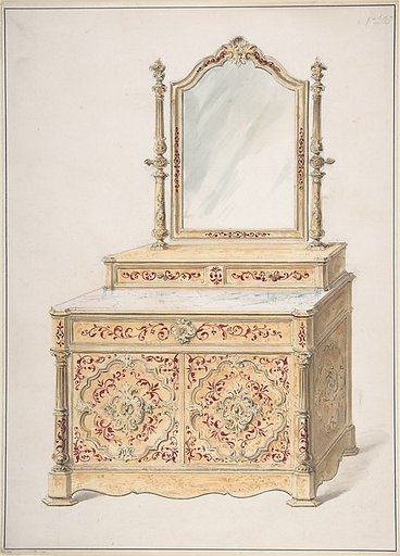 Design for a Marble-topped Cabinet and Mirror