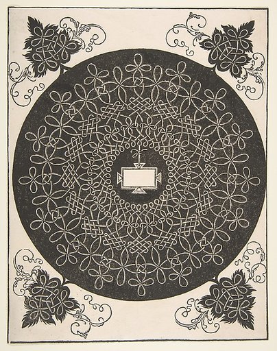 Embroidery Pattern with an Oblong Panel in its Center
