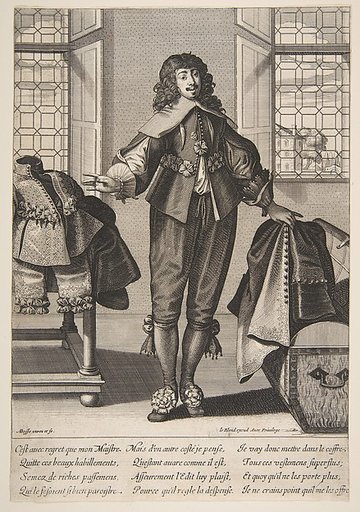 A Valet Putting Away the Luxious Clothes of His Master