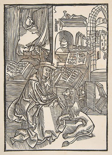 Saint Jerome Extracting a Thorn from the Lion's Foot, Lyons 1508 (copy)