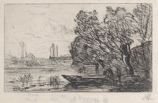 Ville d'Avray: Boat Under the Willows (Morning Effect)