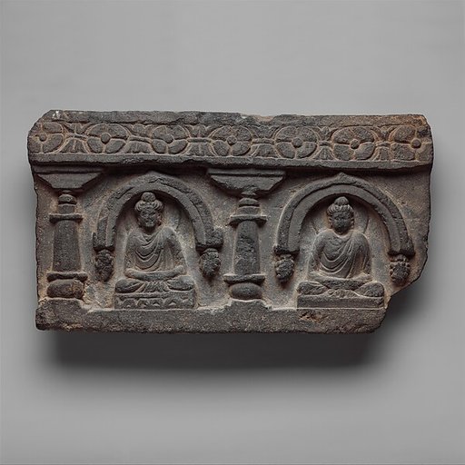Frieze with Two Seated Buddhas