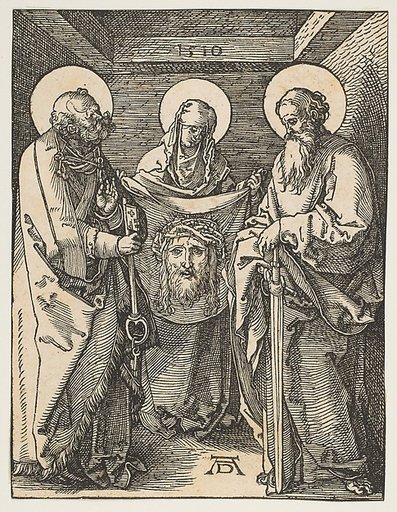 Saint Veronica between Saints Peter and Paul, from "The Small Passion"
