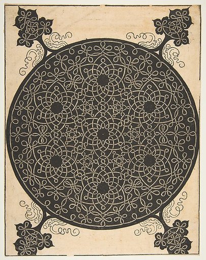 Embroidery Pattern with Seven Six-pointed Stars and Four Corner Pieces