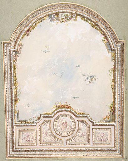 Deign for a ceiling a a trompe l'oeil sky