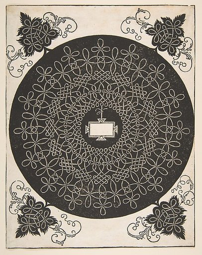 Embroidery Pattern with an Oblong Panel in its Center