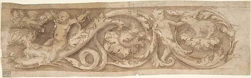 Frieze with Rinceaux and Putti