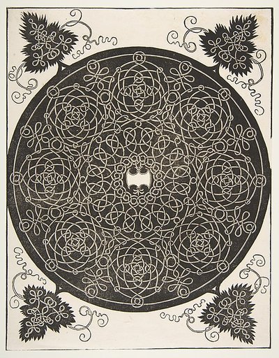 “The Third Knot”. Interlaced Roundel with Eight Wreaths and a Scalloped Shield in its Center