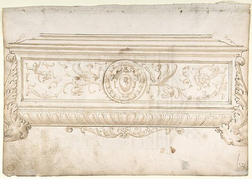 Design for a Cassone (recto); Design for a Tomb (verso)