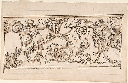 Drawing for a Frieze with Rinceau and Grotteschi