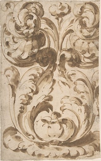 Symmetrical Design of Upward Growing  Acanthus Scrolls