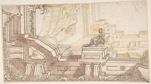 Quarter of a Design for a Trompe L'Oeil Ceiling Decoration