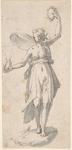 Female Figure Holding Wreaths