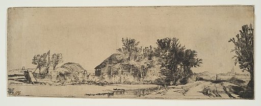 Landscape with a Farmhouse Along a Road Beside a Canal