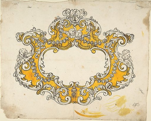 Rococo Cartouche with Cherubs
