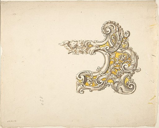 Half Rococo Cartouche with Cherubs