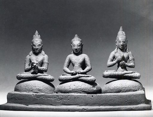 Buddhist Trinity on Cushions