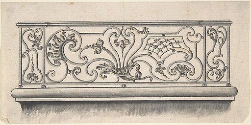 Design for iron work balcony, with alternate
