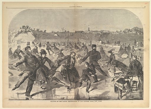 Skating on the Ladies' Skating Pond in Central Park, New York (from "Harper's Weekly," Vol. IV)