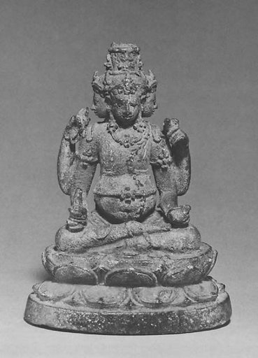 Seated Four-Headed and Four-Armed Jambhala(?), the Buddhist God of Wealth