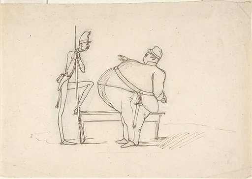 Caricature of Two Soldiers