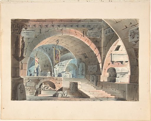 Crypt with a Kneeling Mourner