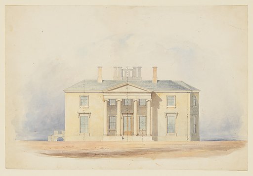 Design for a Classical Country House, Entrance Elevation
