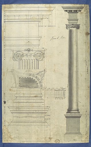 The General Proportion of the Ionick [Ionic] Order, in Chippendale Drawings, Vol. I
