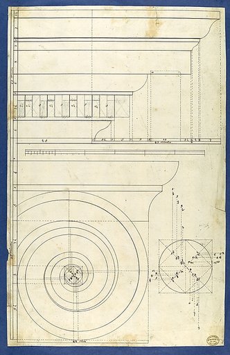 Rule for Drawing the Spiral Lines of the Volute of the Ionic Order, in Chippendale Drawings, Vol. I
