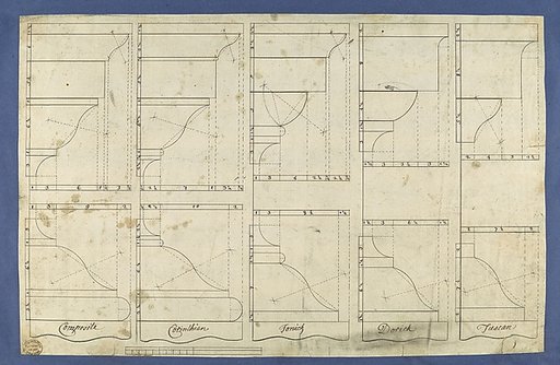 Bases and Caps of the Pedestals of Each Order, in Chippendale Drawings, Vol. I