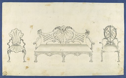 Two Garden Chairs and Long Seat, in Chippendale Drawings, Vol. I