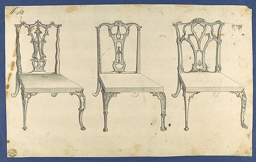 Three Chairs, in Chippendale Drawings, Vol. I