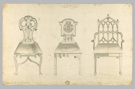 Hall Chairs, in Chippendale Drawings, Vol. I