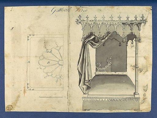 Gothick [Gothic] Bed, in Chippendale Drawings, Vol. I