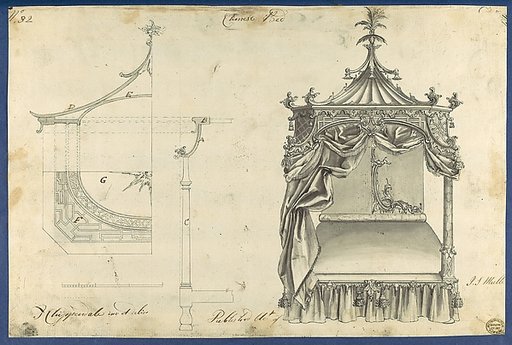 Chinese Bed, in Chippendale Drawings, Vol. I