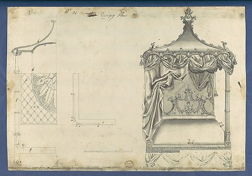 Canopy Bed, in Chippendale Drawings, Vol. I