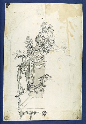 Unfinished Design for a Bed, in Chippendale Drawings, Vol. I
