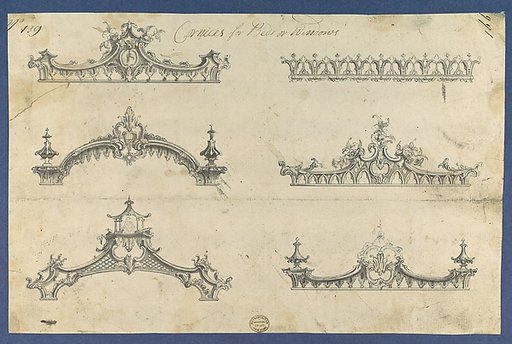 Cornices for Beds or Windows, in Chippendale Drawings, Vol. I