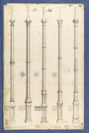 Bed Pillars, in Chippendale Drawings, Vol. I